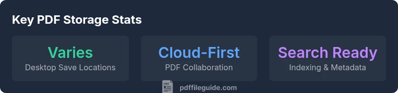 Infographic showing desktop, cloud, and search storage for PDFs