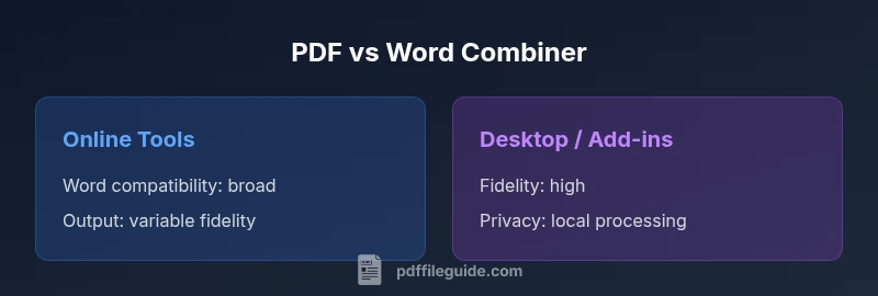 Comparison infographic showing Online Tools vs Desktop/Add-ins