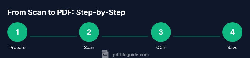 Process illustration of scanning documents to PDF