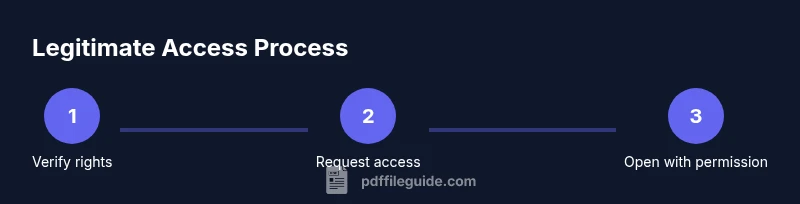 Process diagram showing legitimate access steps for password-protected PDFs