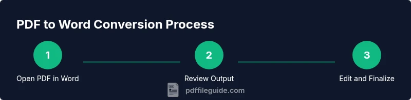 Process diagram showing PDF to Word conversion steps