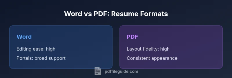 Comparison of PDF vs Word resumes highlighting editing vs formatting fidelity