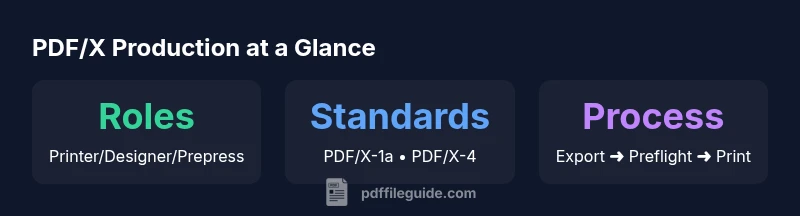 Infographic showing PDF/X roles, standards, and process