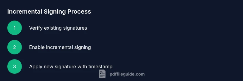 Process diagram showing incremental signing steps