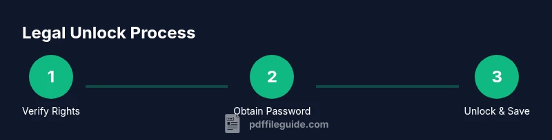 Infographic showing steps to legally unlock a protected PDF