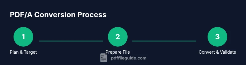 Process diagram showing plan, prepare, convert, validate PDF/A