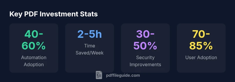 Infographic showing PDF investment statistics
