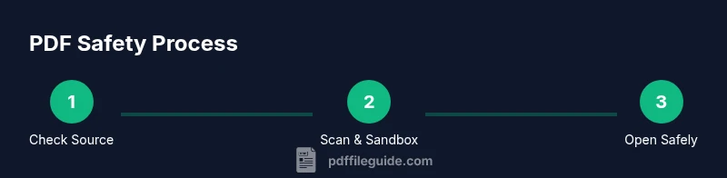 Infographic showing steps to verify PDF safety
