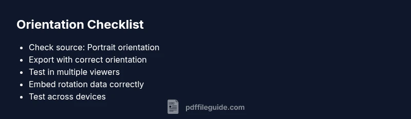 Checklist infographic for fixing PDF orientation