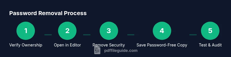 Process diagram showing steps to remove PDF password