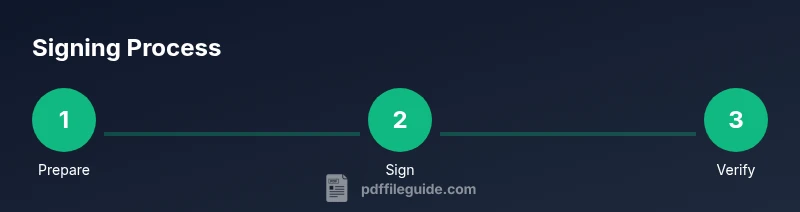 Three-step process: prepare, sign, verify a PDF signature