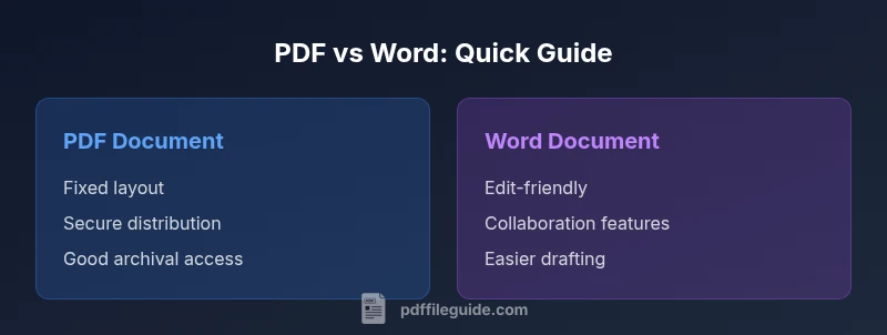 Infographic comparing PDF and Word documents