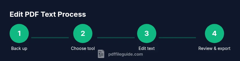 Process diagram showing steps to edit PDF text for free