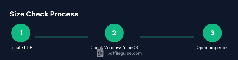 Process diagram showing steps to check PDF size
