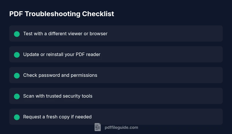 Checklist for fixing PDF opening issues
