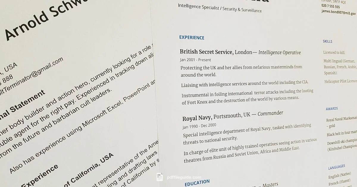 Resume Format Guide - PDF File Guide