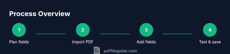 Diagram showing steps to convert a PDF to a fillable form