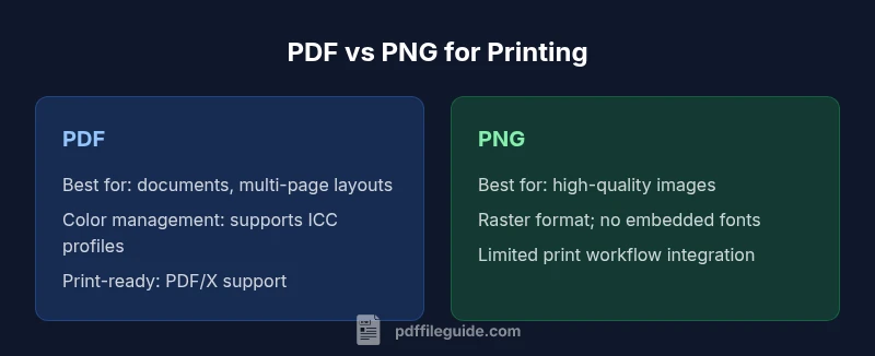 Comparison infographic PDF vs PNG for printing