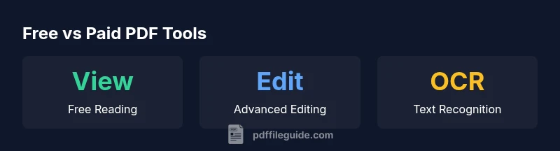 Infographic comparing free and paid PDF tools features