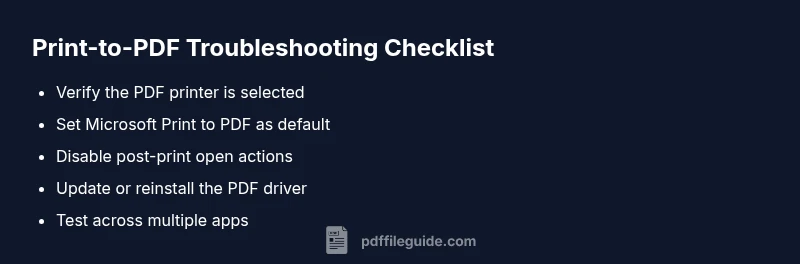 Checklist for fixing Notepad opening when printing to PDF
