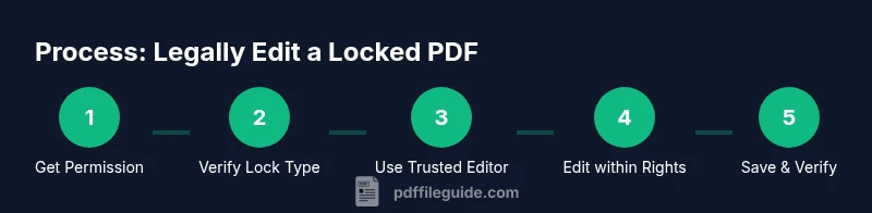 Process flow for legally editing a locked PDF