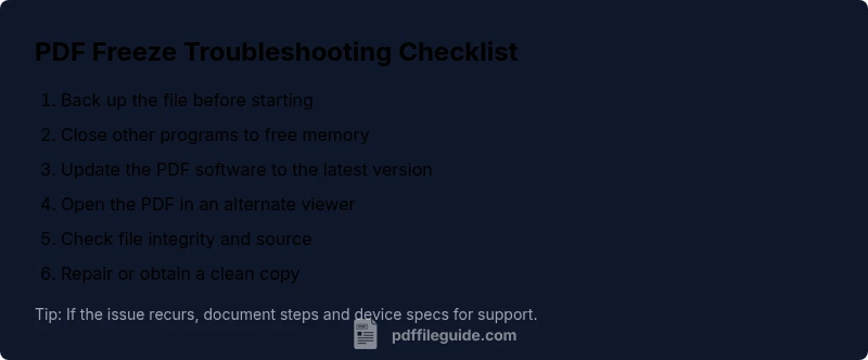 Checklist to troubleshoot PDF freezes
