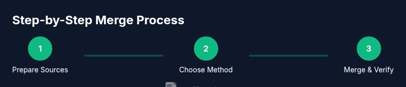 Process diagram showing merging two PDFs into one