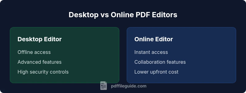 infographic comparing desktop vs online PDF editors