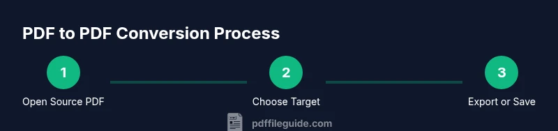 Infographic showing steps to convert a PDF into another PDF