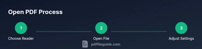 Process showing steps to open a PDF file