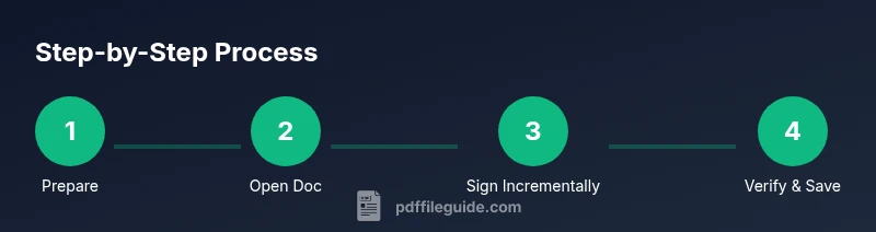 Process diagram showing incremental signing steps