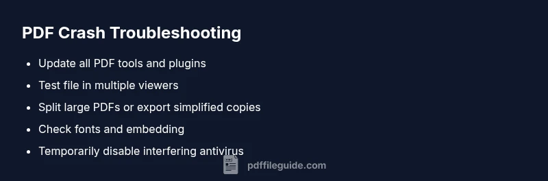 Checklist of steps to troubleshoot PDF crashes