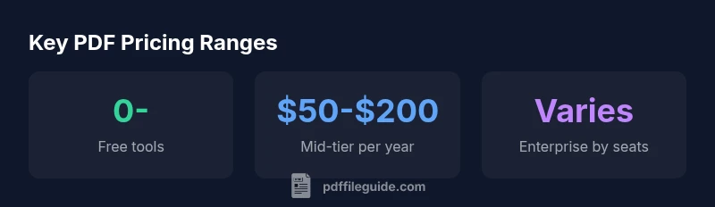 Infographic showing PDF pricing ranges by tool type