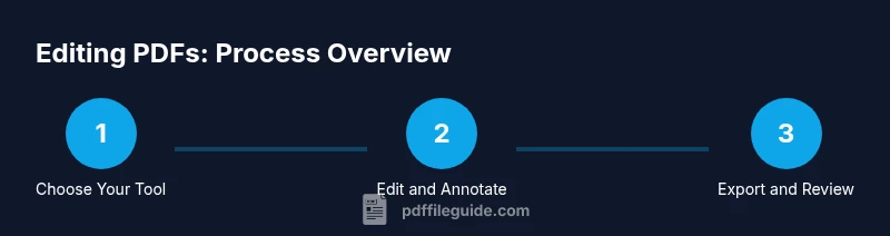 Process diagram for editing PDFs on a laptop
