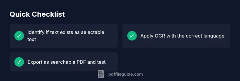 Checklist for restoring text-searchability in PDFs