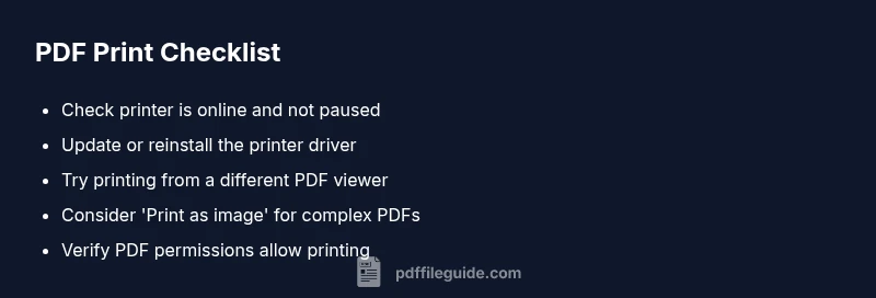 Checklist for fixing PDF print issues
