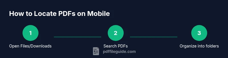 Process diagram showing locating PDFs on mobile