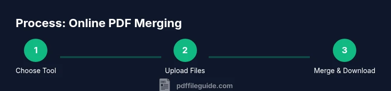 Illustration of online PDF merge steps