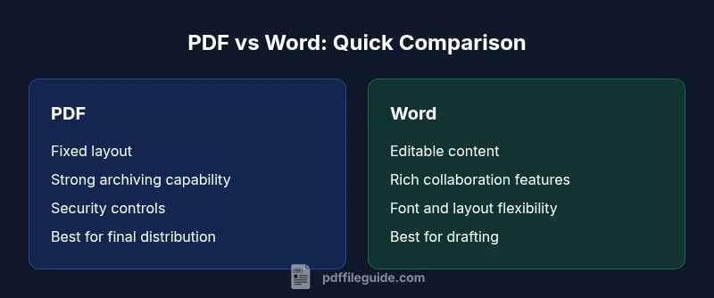 Tailwind infographic comparing PDF and Word formats