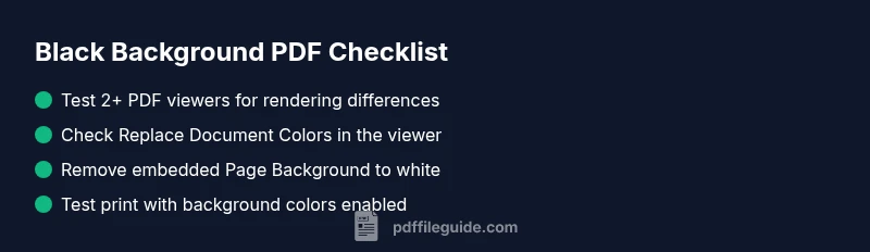 Checklist for fixing black background in PDFs